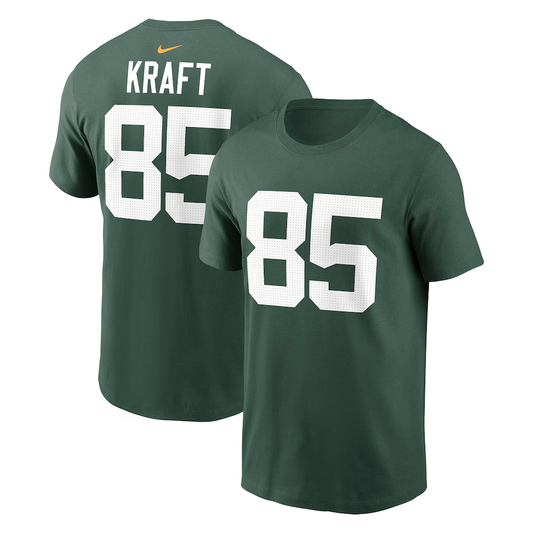 Men's Green Bay Packers Tucker Kraft  Green Player Name & Number T-Shirt