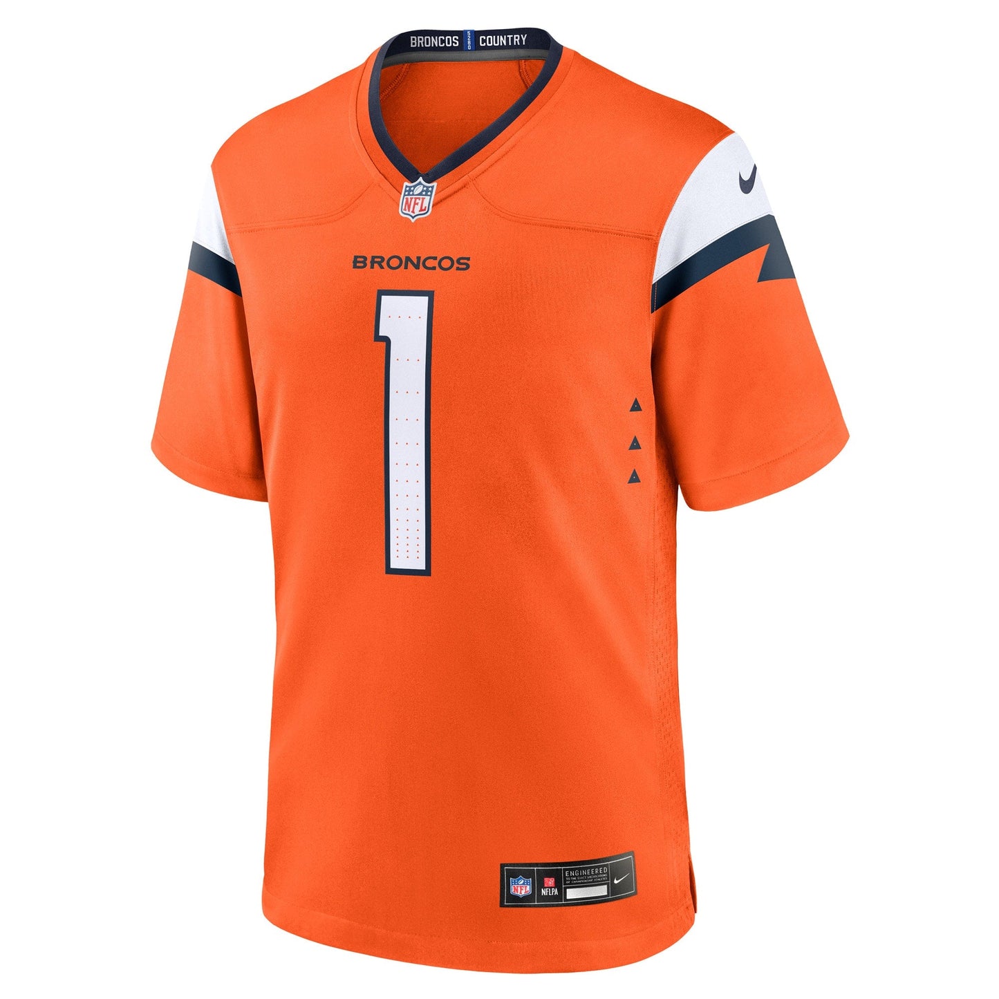 Number 1 Groom Denver Broncos  Game Jersey - Orange