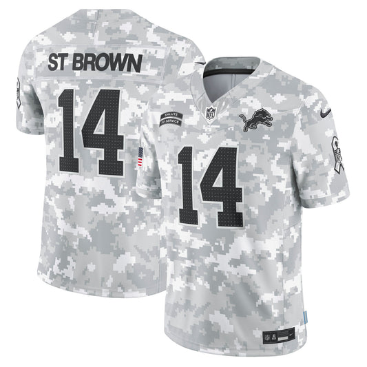 Amon-Ra St. Brown Detroit Lions  2024 Salute to Service Limited Jersey - Arctic Camo