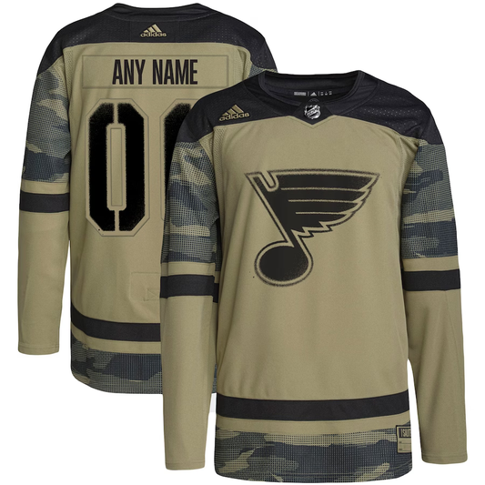 Men's St. Louis Blues Camo Military Appreciation Team Authentic Custom Practice Jersey1