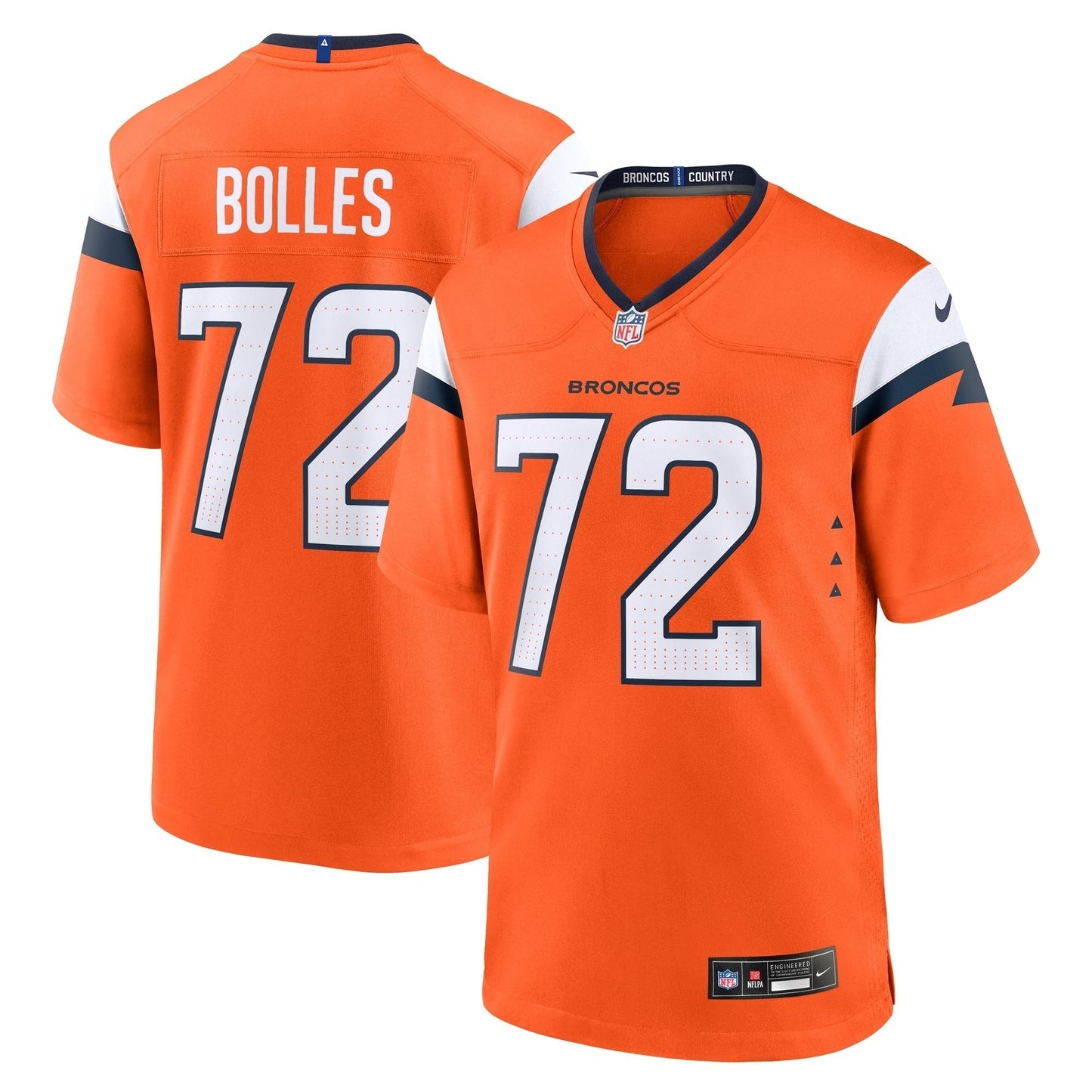 Garett Bolles Denver Broncos  Team Game Jersey -  Orange
