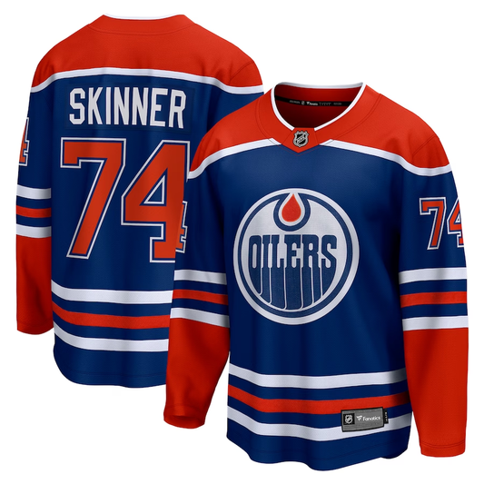 Men's Edmonton Oilers Stuart Skinner #74 Royal Home Breakaway Player Jersey1