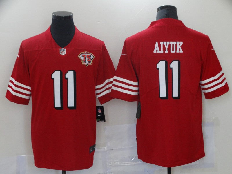 Men's San Francisco 49ers Brandon Aiyuk Red 75th Anniversary Game Jersey