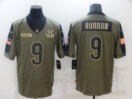 Men's Cincinnati Bengals Joe Burrow Brown Game Player Jersey
