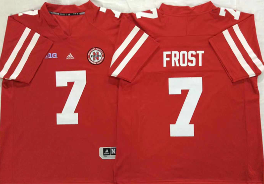 Men's Nebraska Huskers Scott Frost Scarlet Player Game Jersey