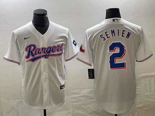 Men's Texas Rangers Marcus Semien White Home Authentic Player Jersey