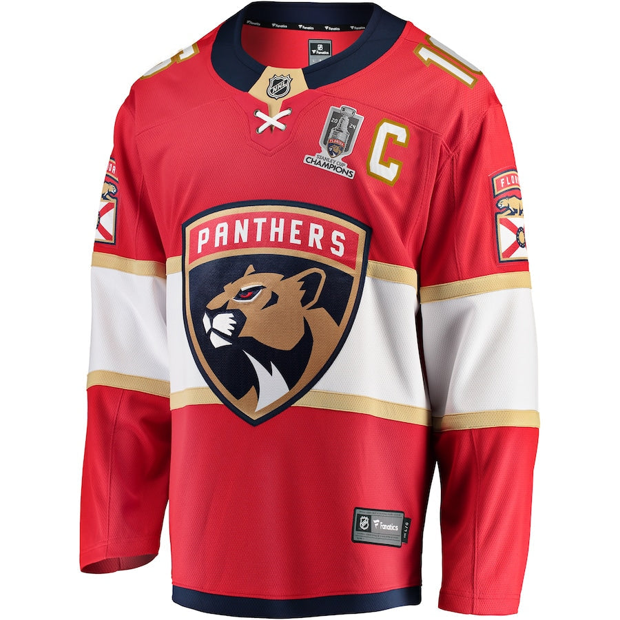 Aleksander Barkov Florida Panthers   Home 2024 Stanley Cup Champions Breakaway  Jersey  Red
