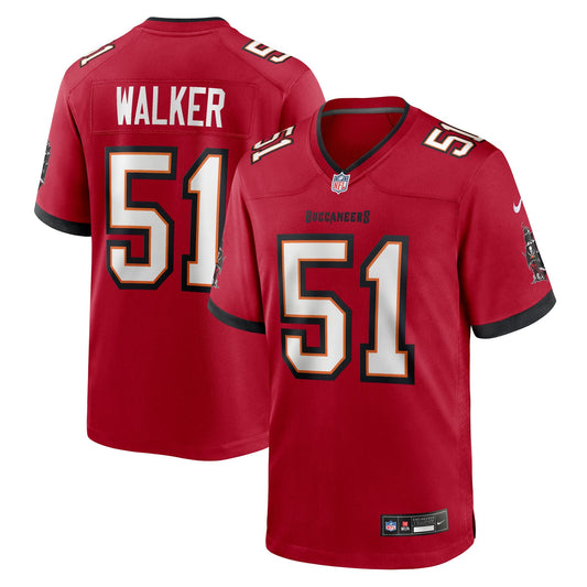 Tampa Bay Buccaneers David Walker Red Team Game Jersey