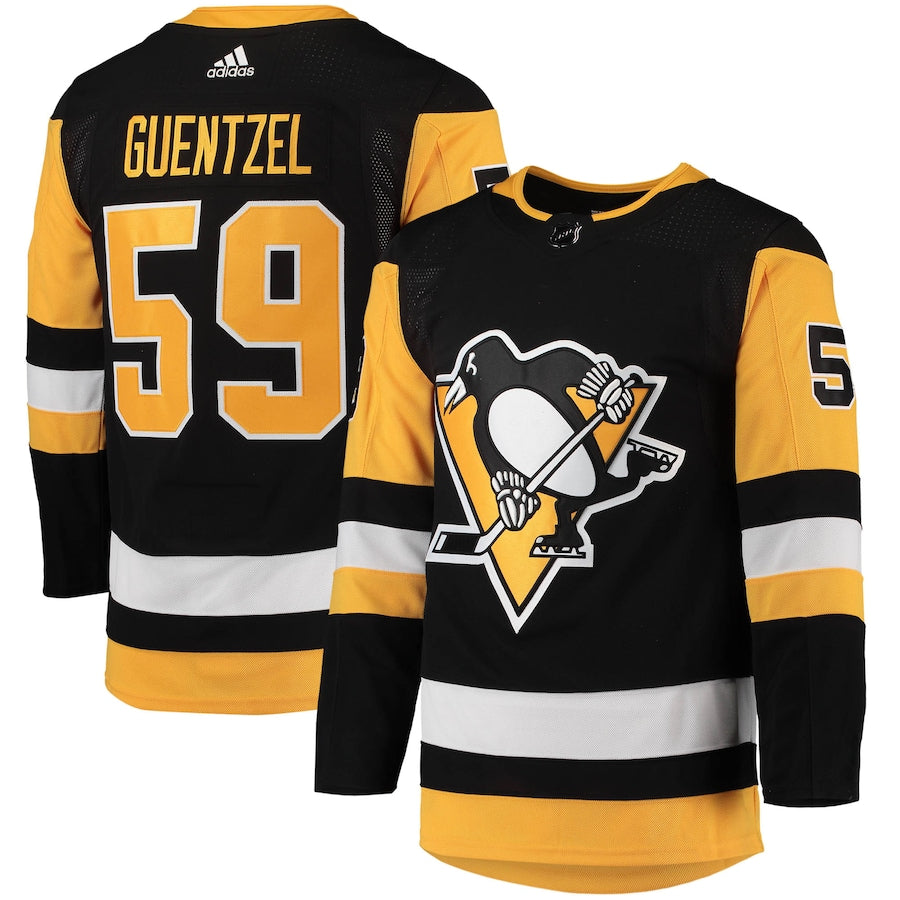 Men's Pittsburgh Penguins Jake Guentzel  Black Home Primegreen Authentic Player Jersey