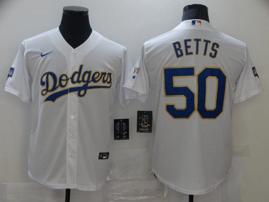 Men's Los Angeles Dodgers Mookie Betts White Stitched Jersey