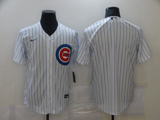 Men's Chicago Cubs1 White Home Blank Replica Jersey