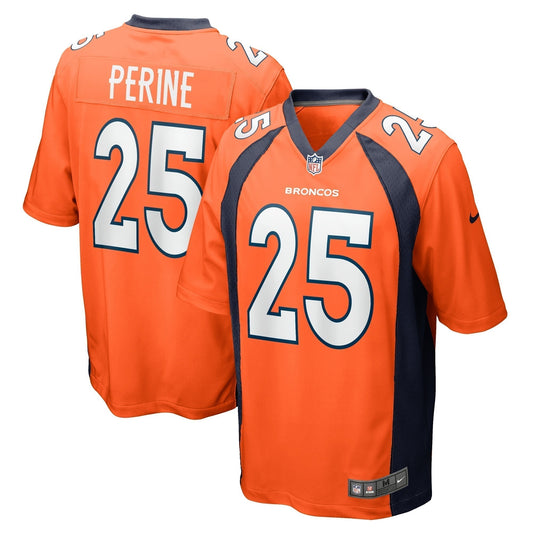 Samaje Perine Denver Broncos  Game   Jersey - Orange