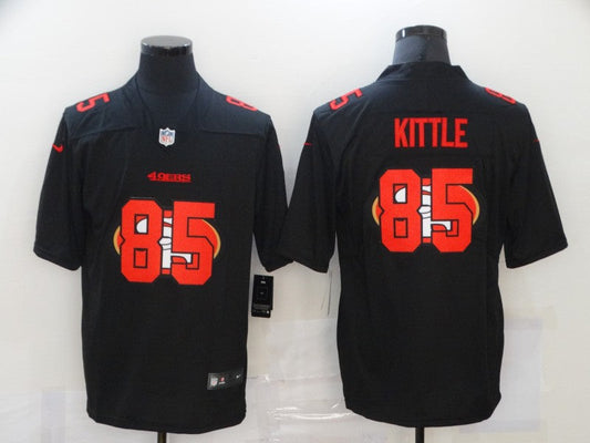 Men's San Francisco 49ers #85 George Kittle Black Stitched Game Jersey1