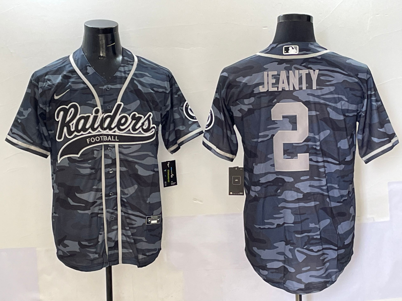 Men's Las Vegas Raiders Ashton Jeanty Gray Camouflage Game Jersey