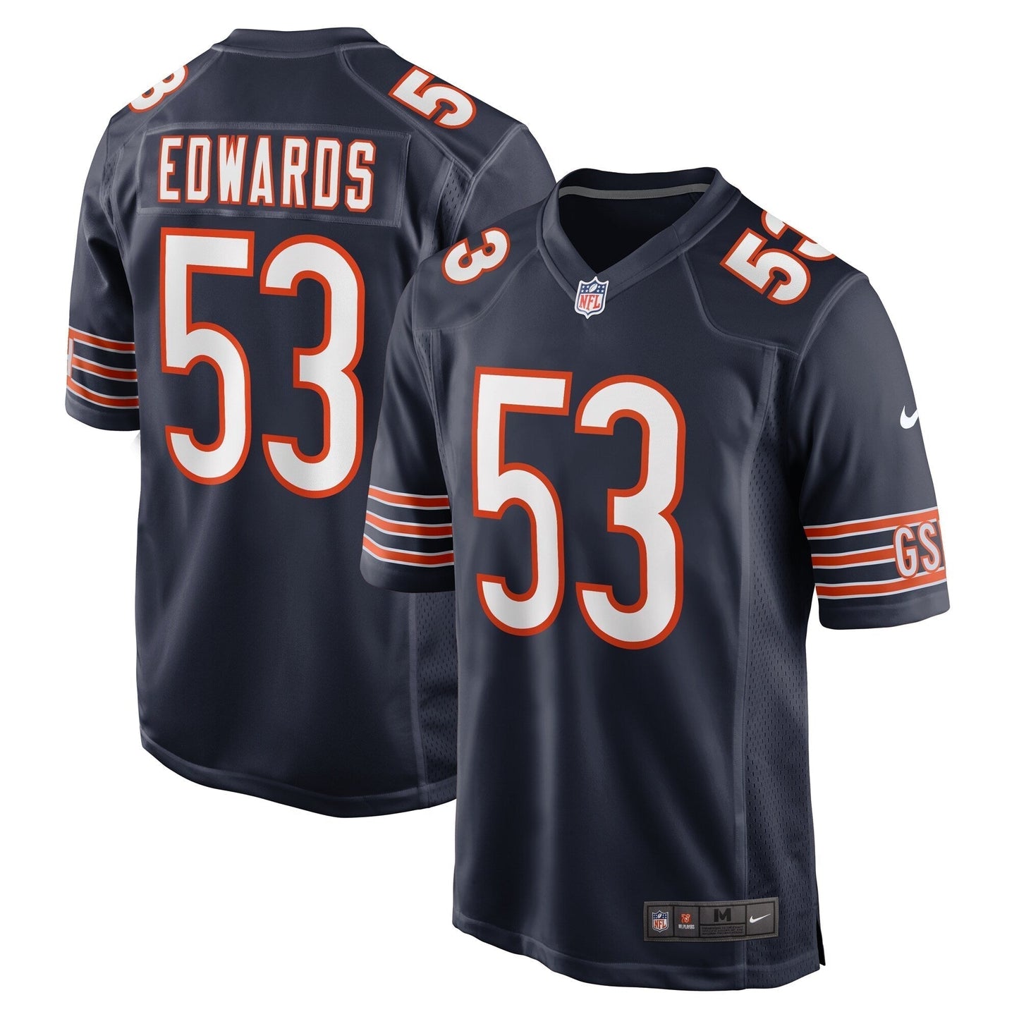 TJ Edwards Chicago Bears  Game   Jersey - Navy