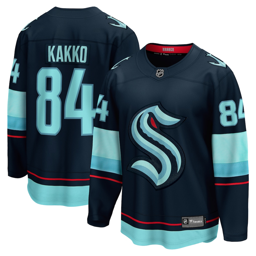 Men's Seattle Kraken Kaapo Kakko Fanatics Deep Sea Blue Home Breakaway Player Jersey