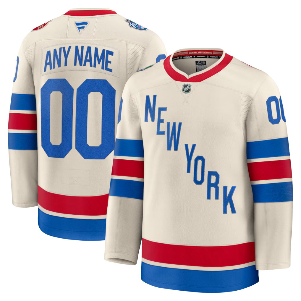 Custom New York Rangers Fanatics 2026 NHL Winter Classic Premium Jersey - Beige