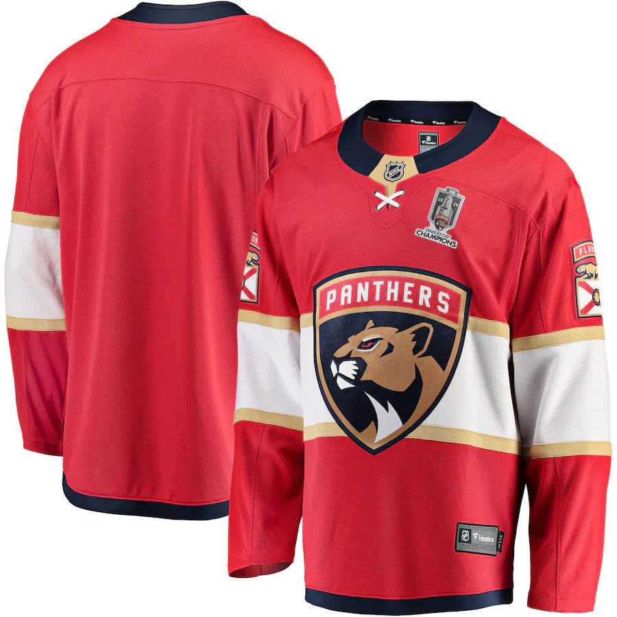 Florida Panthers Home 2024 Stanley Cup Champions Breakaway Jersey  Red