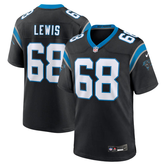 Carolina Panthers Damien Lewis Black Game Jersey