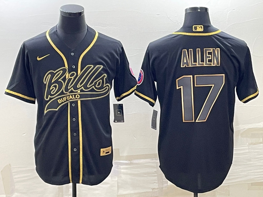 Men's Buffalo Bills Josh Allen Black Player Jersey Joint Edition