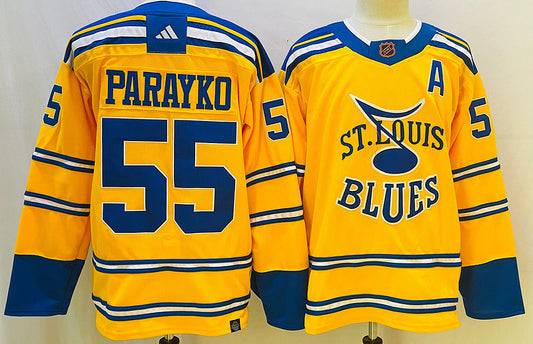 Men's St. Louis Blues Colton Parayko #55 Yellow Game Jersey1