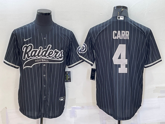 Men's Las Vegas Raiders Derek Carr Black Player Game Jersey Joint Edition