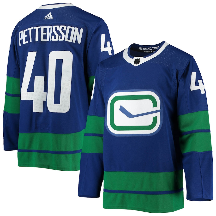 Men's Vancouver Canucks Elias Pettersson  Blue 2020/21 Authentic Alternate Player Jersey
