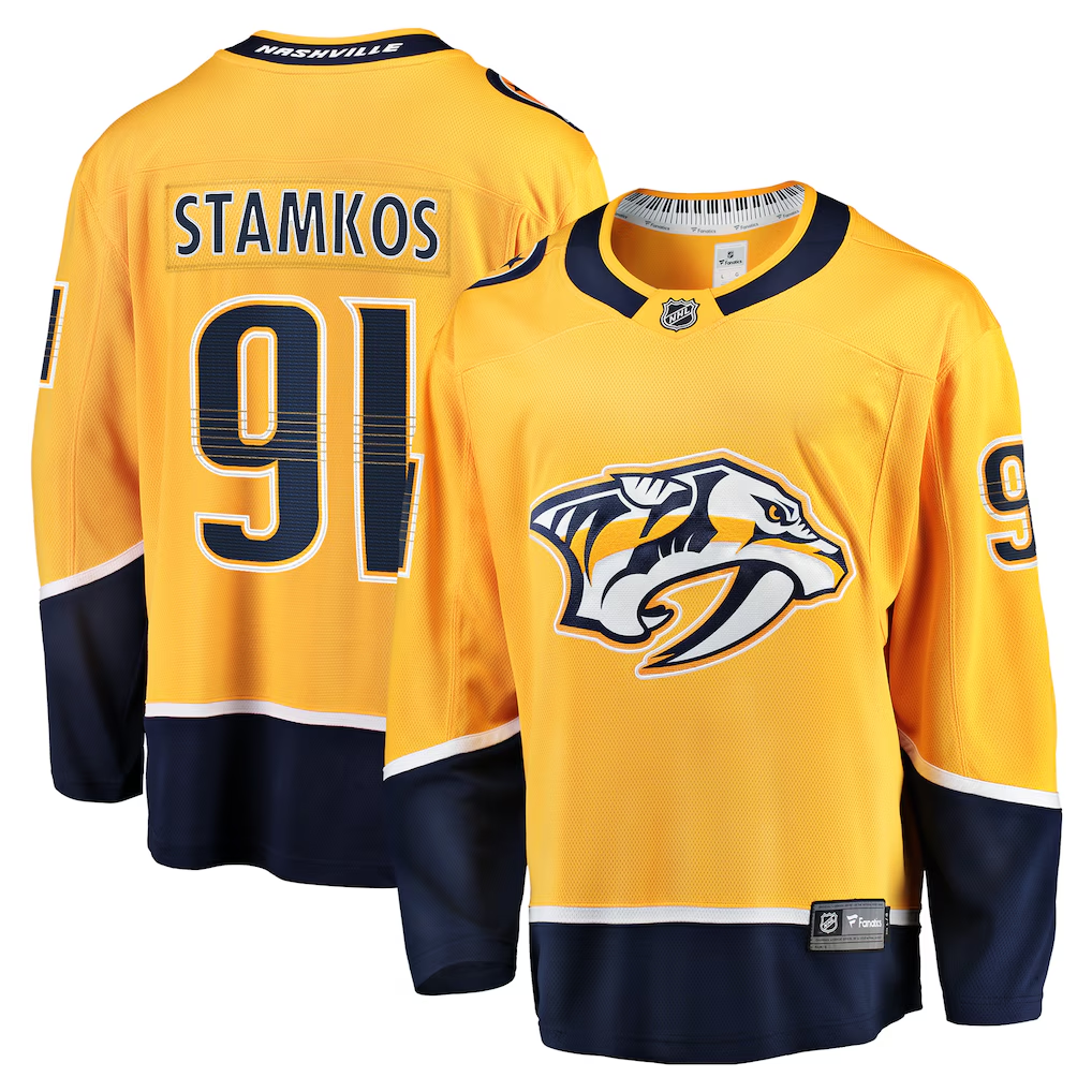 Men's Nashville Predators Steven Stamkos #91 Fanatics Gold Home Breakaway Player Jersey