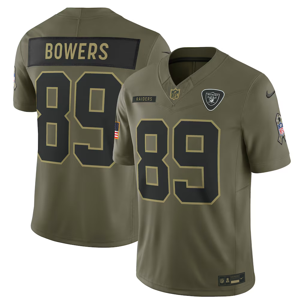 Men's Las Vegas Raiders Brock Bowers  Olive 2025 Salute to Service Limited Jersey