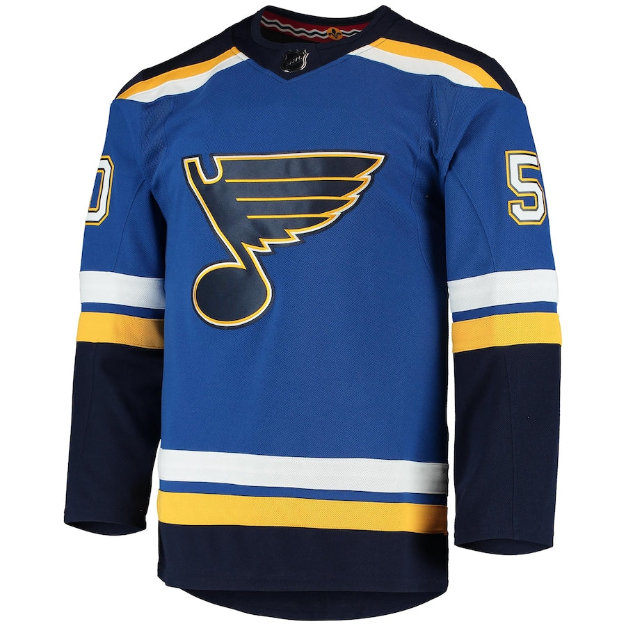 Men's St. Louis Blues Jordan Binnington  Blue Home Authentic Player Jersey