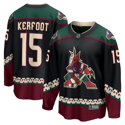 Men's Arizona Coyotes Alex Kerfoot Black Home Breakaway Jersey