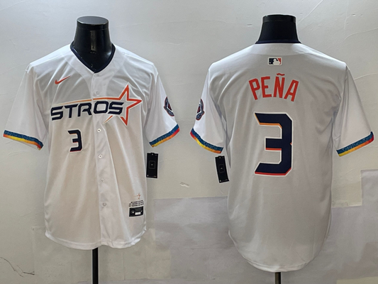 Men's Houston Astros Jeremy Pena White 2025 City Connect Limited Player Jersey
