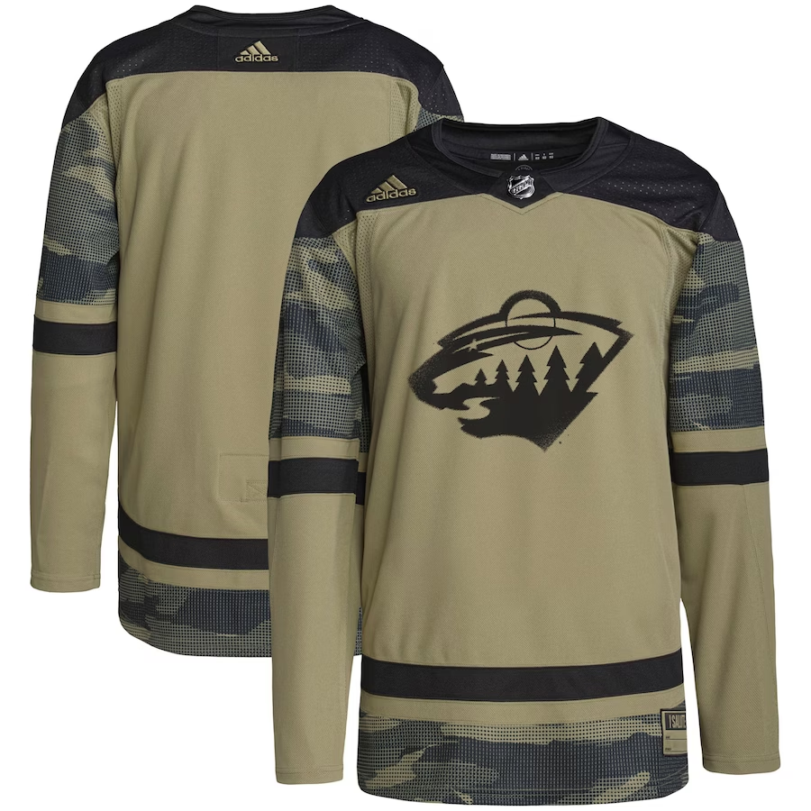 Men's Minnesota Wild  Military Appreciation Team Authentic Practice Blank Jersey1