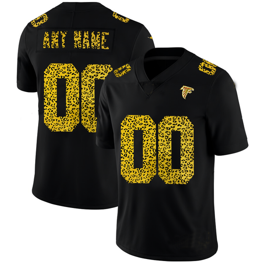 Custom1 Atlanta Falcons Leopard Print Fashion Vapor Limited Jersey1 Black Stitched American Football Jerseys