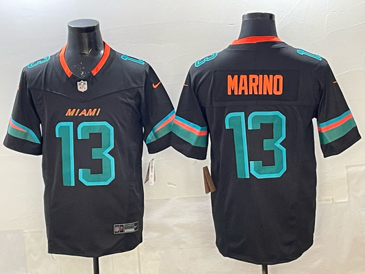 Men's Miami Dolphins Dan Marino Pitch Blue 2025 Rivalries Collection Limited Jersey