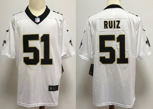 Men's New Orleans Saints Cesar Ruiz White Game Jersey