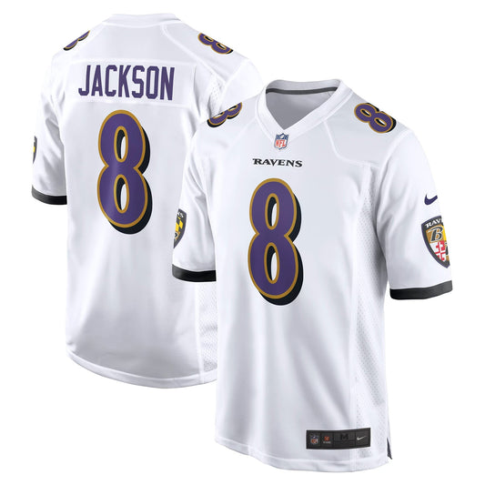 Baltimore Ravens Lamar Jackson White Game Jersey