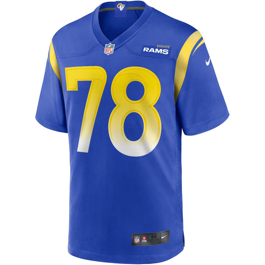 Los Angeles Rams Jackie Slater Royal Game Retired Player Jersey