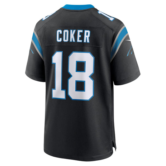 Carolina Panthers Jalen Coker Black Team Game Jersey