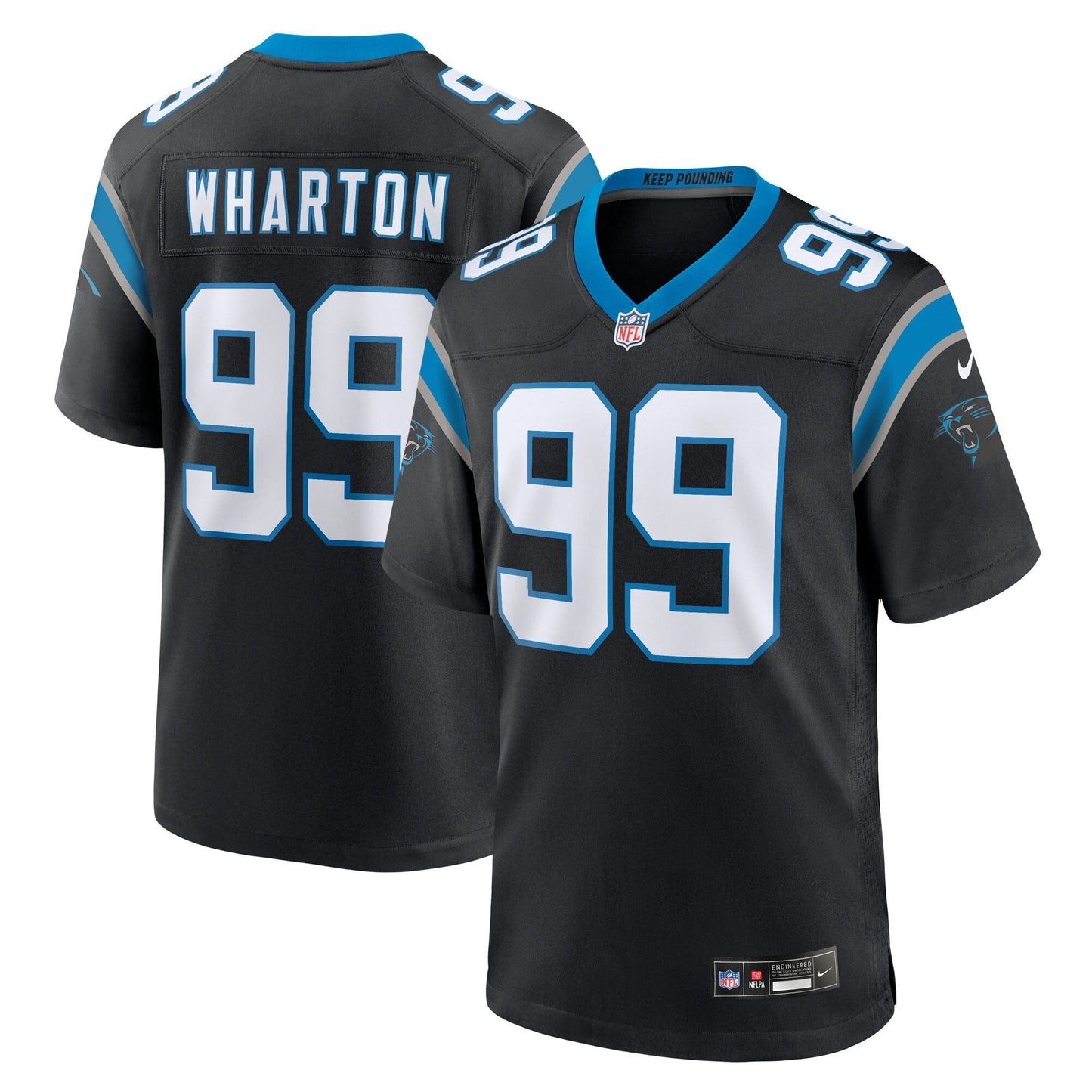 Carolina Panthers Tershawn Wharton Black Team Game Jersey