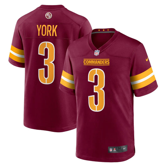 Washington Commanders Cade York Burgundy Game Jersey