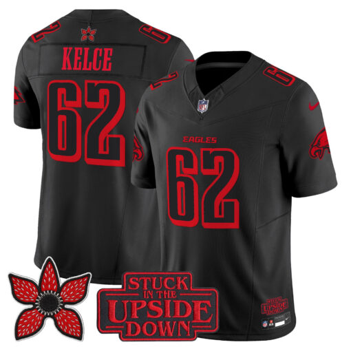 Jason Kelce Philadelphia Eagles Stranger Things Edition Jersey - Black