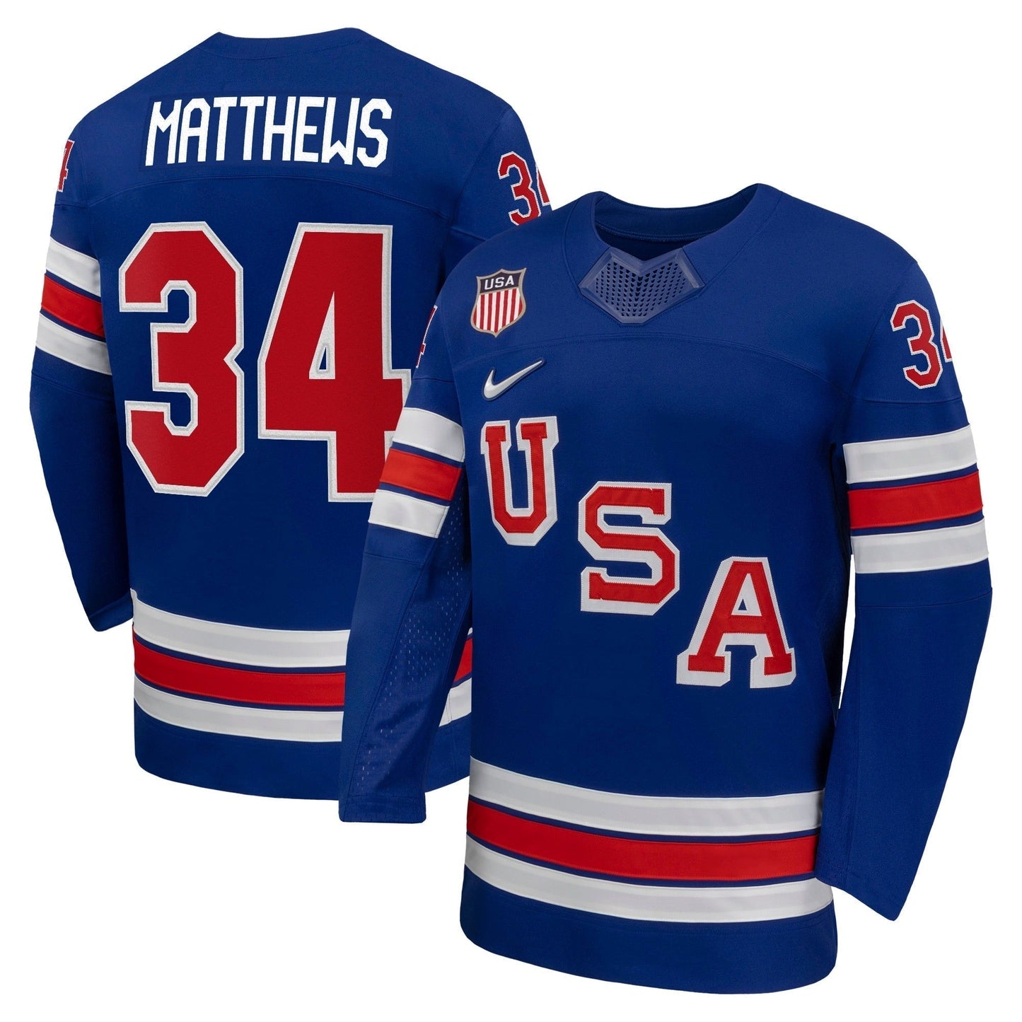 USA Hockey 2026 Home Supporter Edition Jersey  Auston Matthews #34  Royal Blue