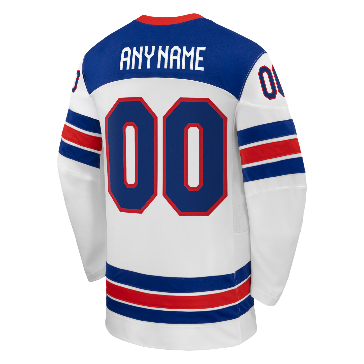 USA Hockey  2026 Away Supporter Edition Custom Jersey  White/Blue/Red