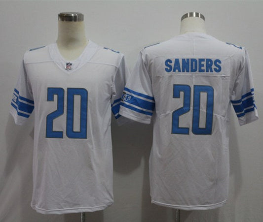 Men's Detroit Lions Barry Sanders White Team Game Jersey