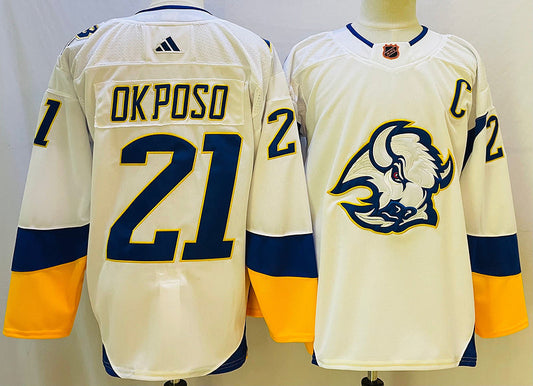 Men's Buffalo Sabres Kyle Okposo #21 White Player Jersey1