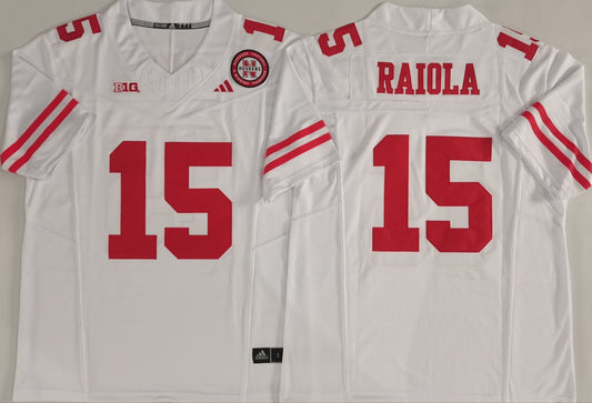 Men's Nebraska Huskers Dylan Raiola #15 White Player Jersey