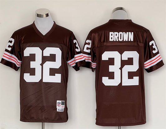 Men's Cleveland Browns Jim Brown Mitchell & Ness Brown Legacy Replica Player Jersey1