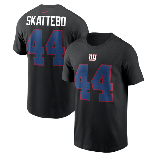 Men's New York Giants Cam Skattebo  Black Name & Number T-Shirt