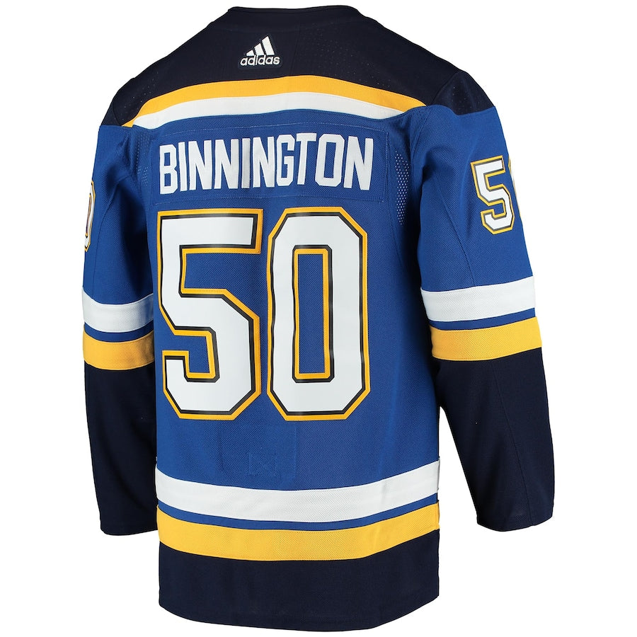 Men's St. Louis Blues Jordan Binnington  Blue Home Authentic Player Jersey